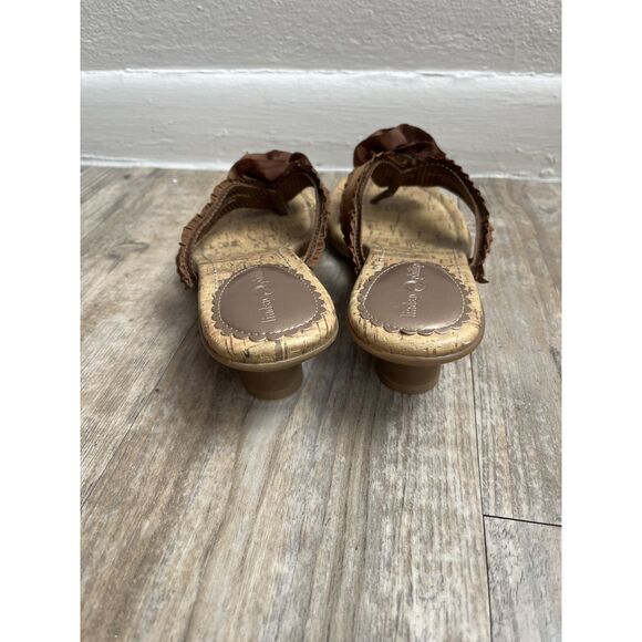 Lindsay Phillips Kitten Heel Size 8 Brown Y2K SwitchFlops Floral - Picture 5 of 12